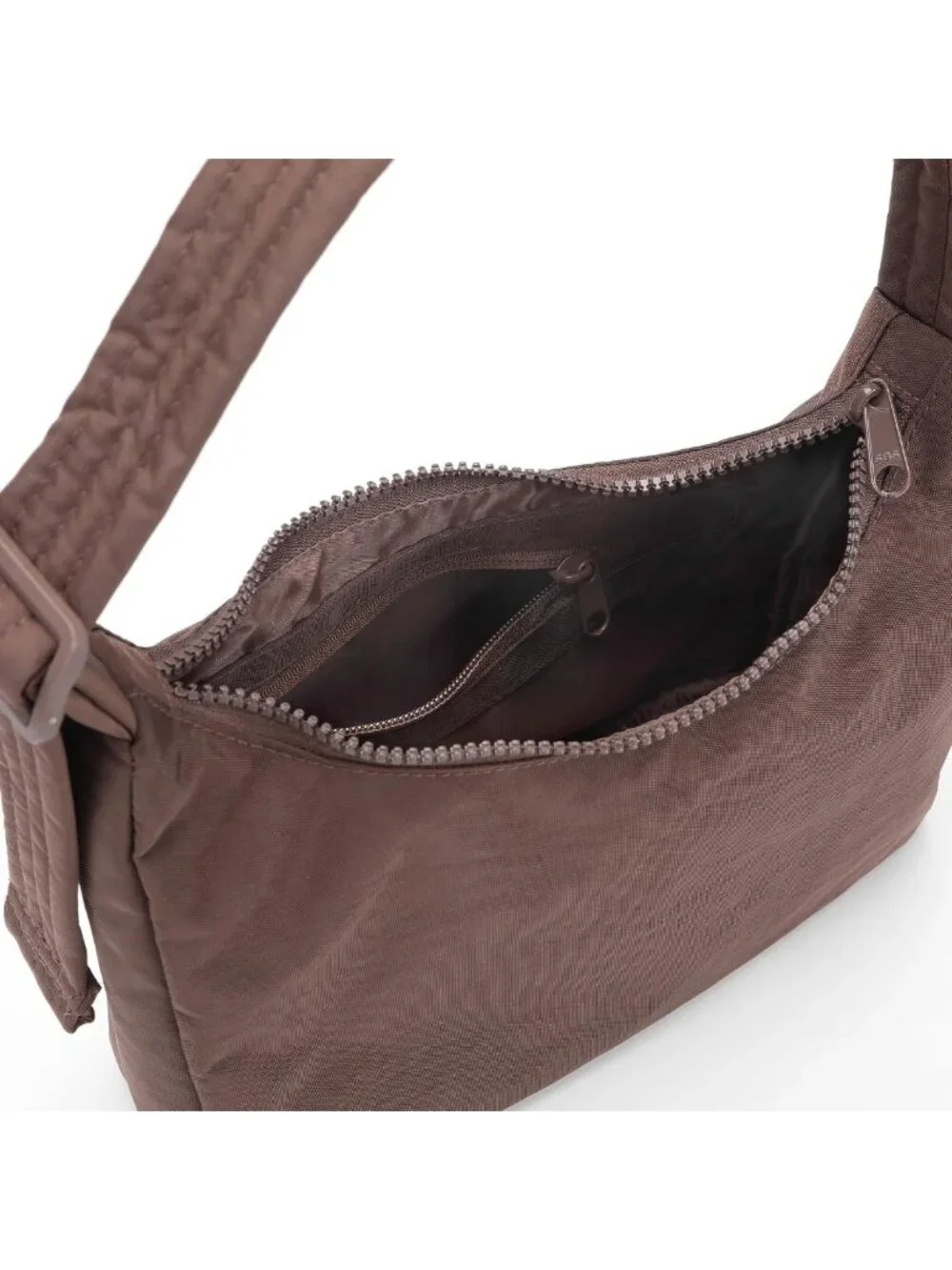 Quilted Nylon Shoulder Bag with Adjustable Strap, Slouchy Design & Zip Pocket